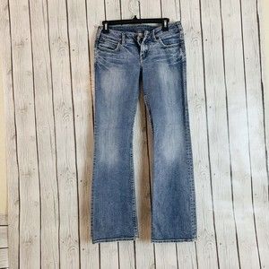 Womens Silver Medium Indigo Wash Kyle Low Rise Denim Blue Jeans Size W 28 L 31